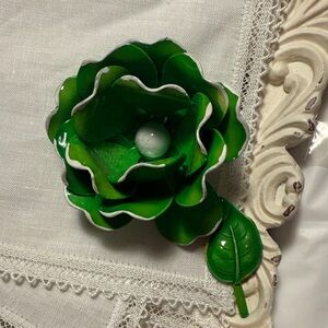 Green Flower Brooch